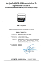 Certificado AENOR del Bienestar Animal de Explotaciones Ganaderas